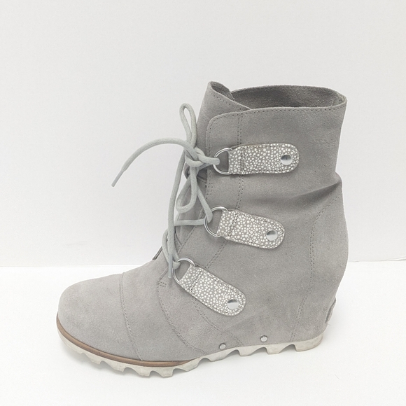 Sorel Suede Joan Of Arc Wedge Boots - Picture 2 of 16